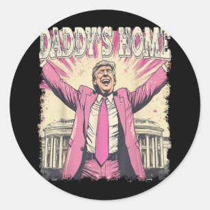 Pegatina Redonda Daddys Home Trump Funny Daddys Home