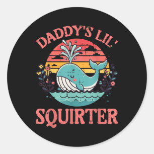 Pegatina Redonda Daddys Little Whale Gracioso Humo Adulto Inapropia