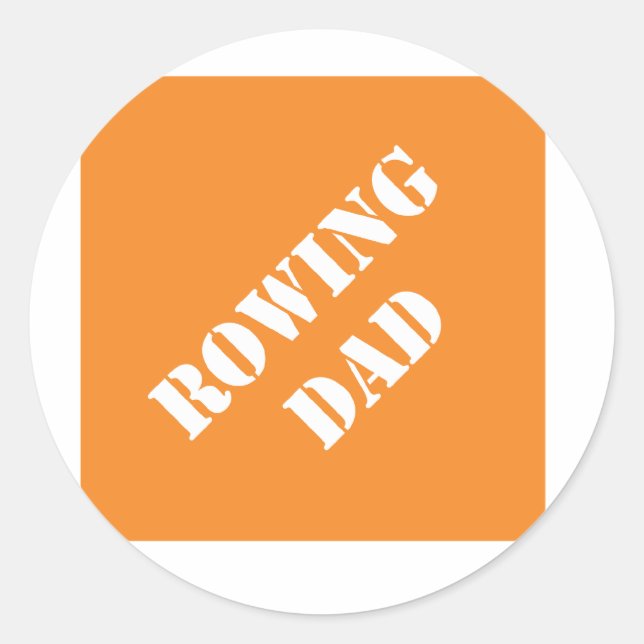 Pegatina Redonda Dadisms Rowing Dad (Anverso)