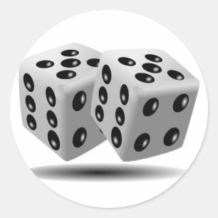 Pegatina Redonda Dados