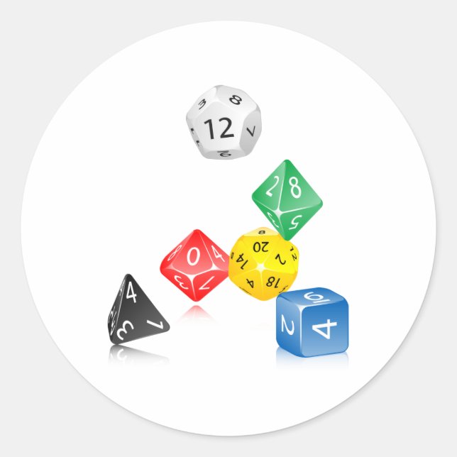 Pegatina Redonda Dados (Anverso)
