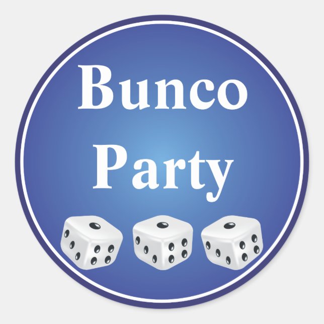 Pegatina Redonda dados con personalizable de círculo azul (Anverso)