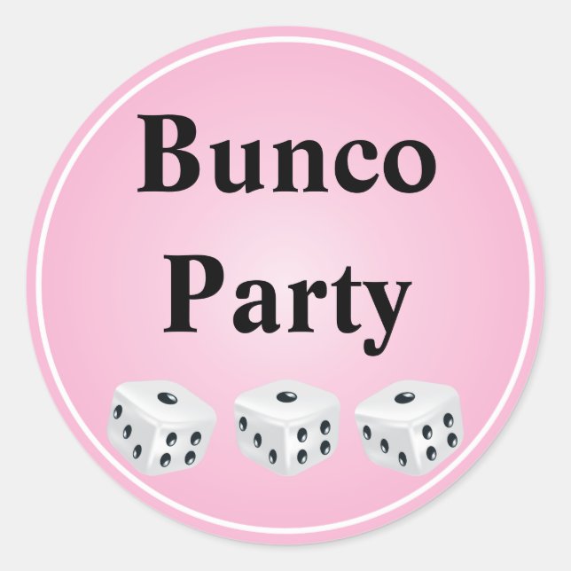 Pegatina Redonda dados con personalizable de círculo rosa (Anverso)