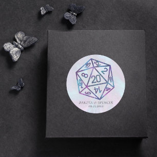 Pegatina Redonda Dados de RPG Nebula Fantasy Tabletop Gamer Perso