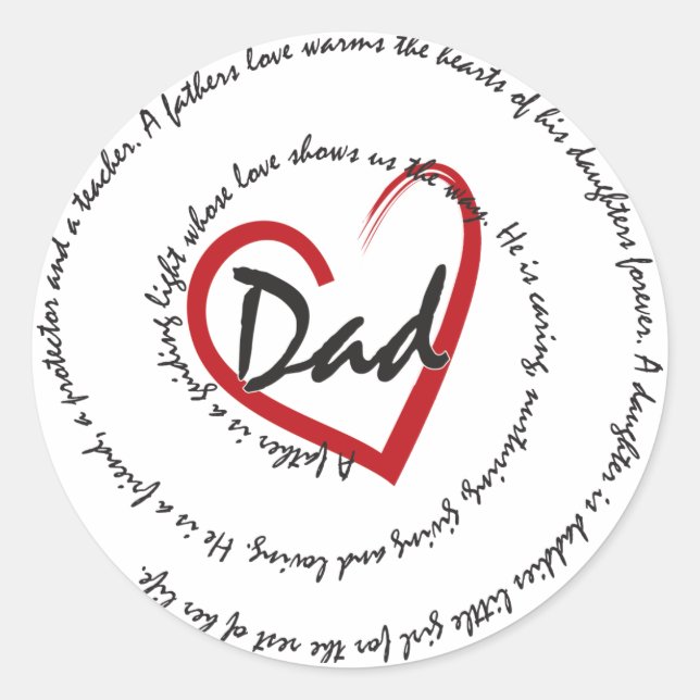 Pegatina Redonda DADS - Papá Love (Anverso)