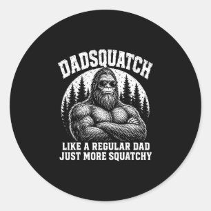Pegatina Redonda Dadsquatch como un padre regular más squatchy
