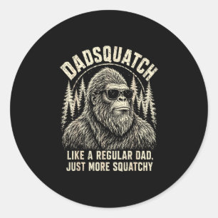 Pegatina Redonda Dadsquatch pie grande como un padre regular más