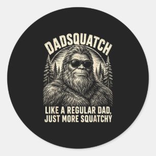 Pegatina Redonda Dadsquatch pie grande como un padre regular más