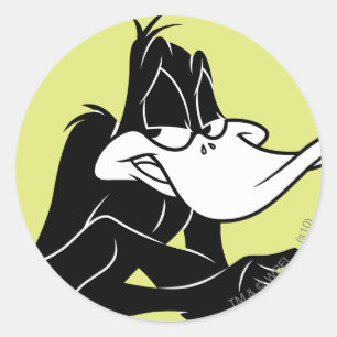 Pegatina Redonda DAFFY DUCK™ Arriba Cierre