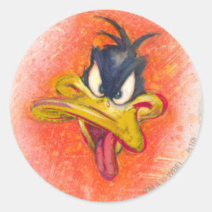 Pegatina Redonda DAFFY DUCK™ en Naranja
