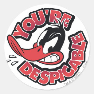 Pegatina Redonda DAFFY DUCK™ - Eres despreciable
