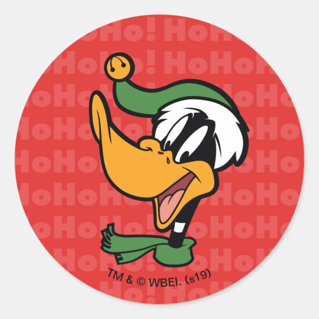 Pegatina Redonda DAFFY DUCK™ "Happy Holi-Daze" (Anverso)