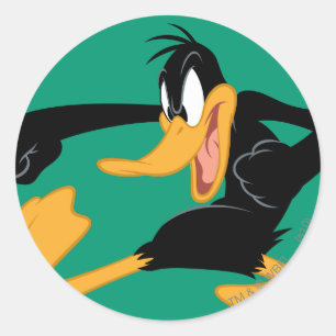 Pegatina Redonda DAFFY DUCK™ Swinging a Punch