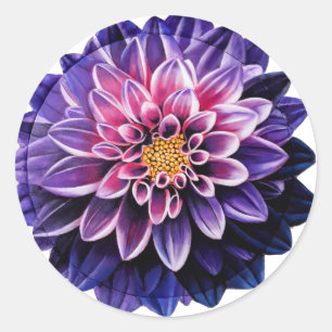 Pegatina Redonda Dahlia