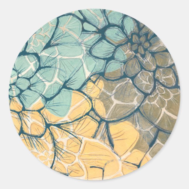 Pegatina Redonda Dahlia Dance I (Anverso)