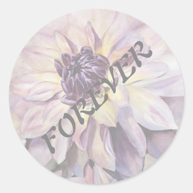 PEGATINA REDONDA DAHLIA WEDDING STICKERS (Anverso)