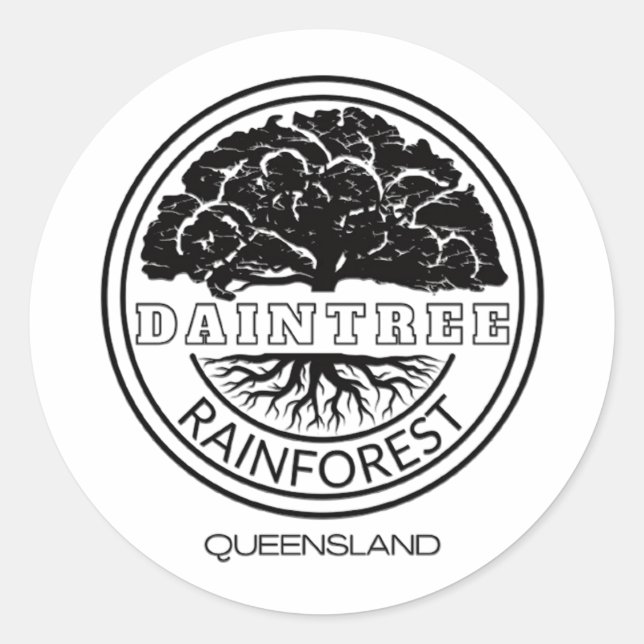 Pegatina Redonda Daintree Rainforest (Anverso)