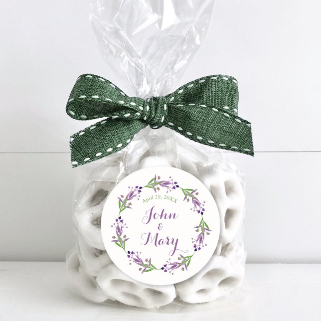 Pegatina Redonda Dainty Foliage Watercolor Wreath Boda (Subido por el creador)