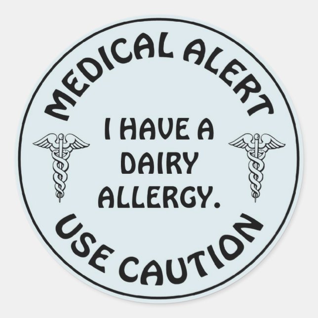 PEGATINA REDONDA DAIRY ALLERGY (Anverso)