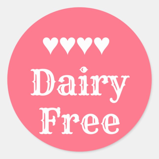 Pegatina Redonda Dairy Free sticker (Anverso)