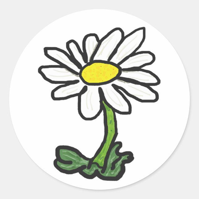 Pegatina Redonda Daisy (Anverso)