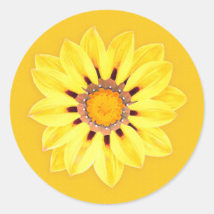 Pegatina Redonda Daisy africano / Gazania - Oro mostaza