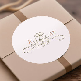 Pegatina Redonda Daisy Art Nouveau vintage de Mucha