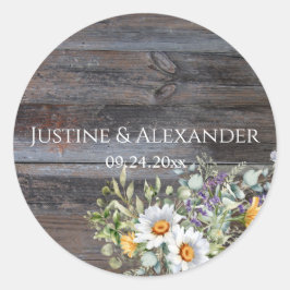 Pegatina Redonda Daisy blanco