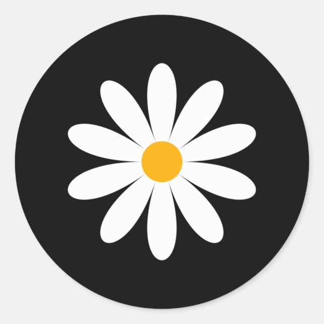 PEGATINA REDONDA DAISY FLOWER (Anverso)