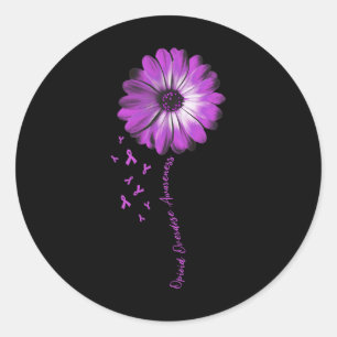 Pegatina Redonda Daisy Flower Opioide Overdoose Awareness Gifts