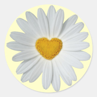 Pegatina Redonda Daisy Heart