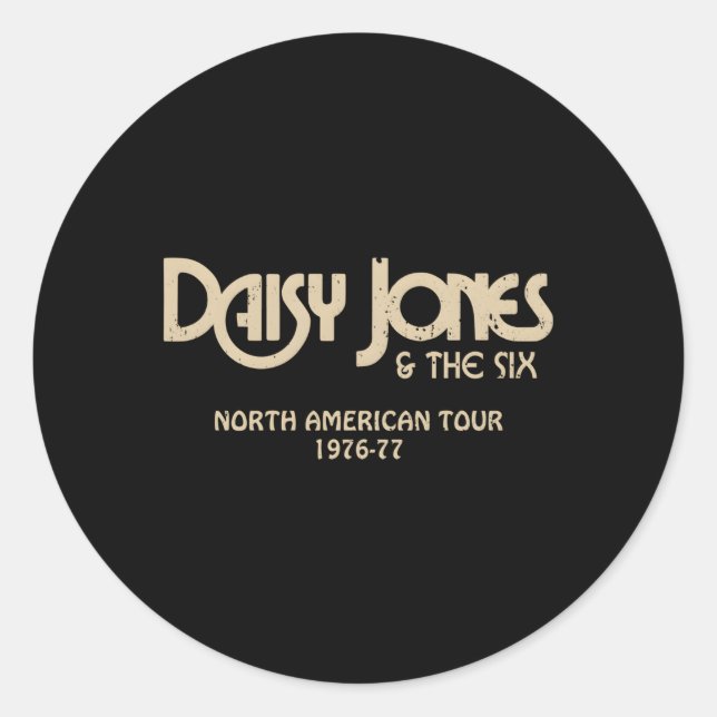 Pegatina Redonda Daisy Jones El Seis Tour Norteamericano 1976-77 (Anverso)