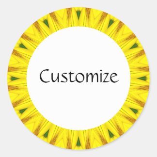Pegatina Redonda Daisy Mandala Template 16
