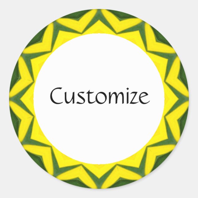 Pegatina Redonda Daisy Mandala Template 39 (Anverso)