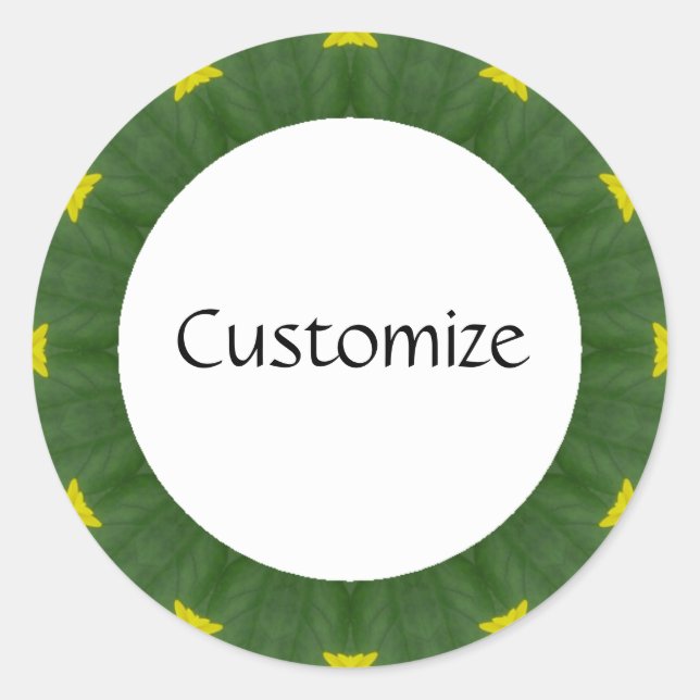 Pegatina Redonda Daisy Mandala Template 41 (Anverso)