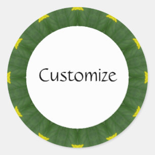 Pegatina Redonda Daisy Mandala Template 41