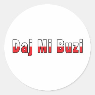 Pegatina Redonda Daj Mi Buzi - Dame un beso