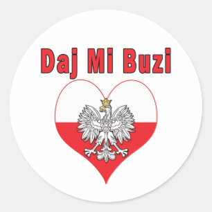 Pegatina Redonda Daj Mi Buzi Eagle Heart