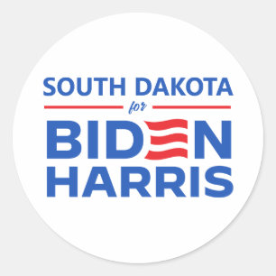 Pegatina Redonda Dakota del Sur para Biden Harris