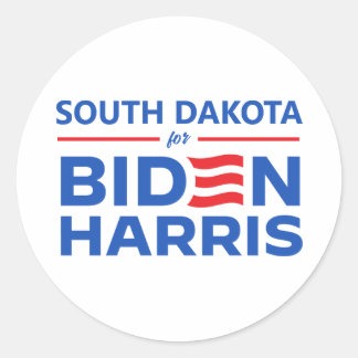 Pegatina Redonda Dakota del Sur para Biden Harris