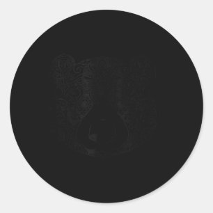 Pegatina Redonda Dala Panda Dibujando Panda Animal Con Ojos Agradab