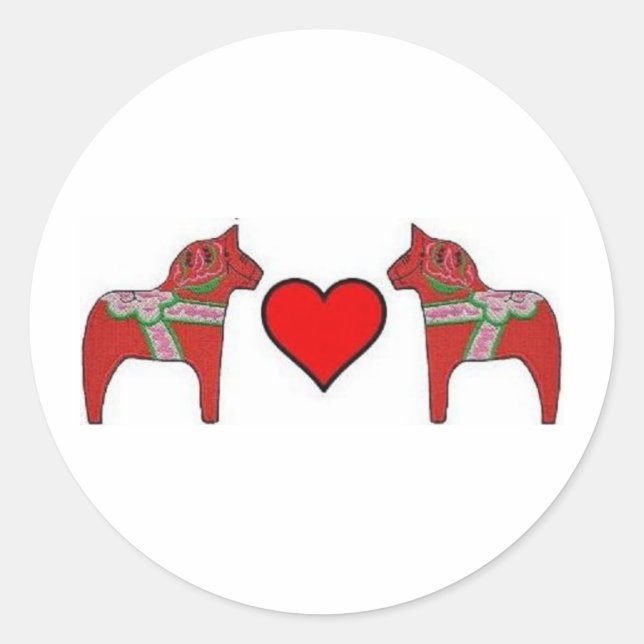 Pegatina Redonda Dalas y corazones (Anverso)