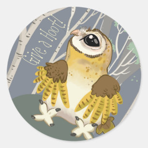Pegatina Redonda ¡Dale un Hoot! Barn Owl