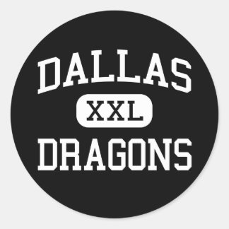 Pegatina Redonda Dallas - Dragons - High School - Dallas Oregon