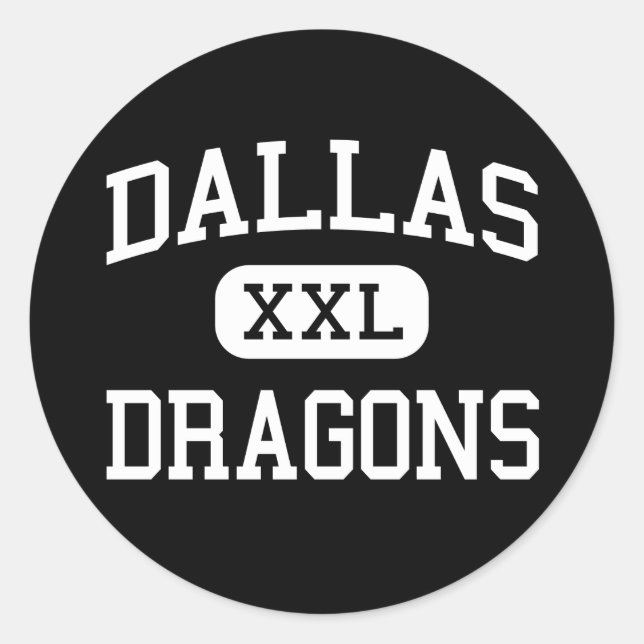 Pegatina Redonda Dallas - Dragons - High School - Dallas Oregon (Anverso)