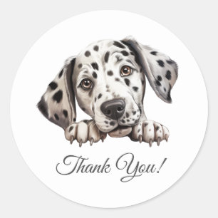 Pegatina Redonda Dalmatian Dog Gracias