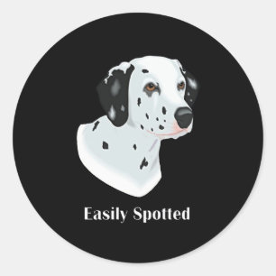 Pegatina Redonda Dalmatian Gift Dalmacia fácilmente localizada