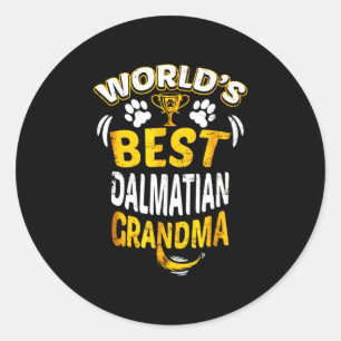 Pegatina Redonda Dalmatian Gift La mejor abuela dálmata del mundo