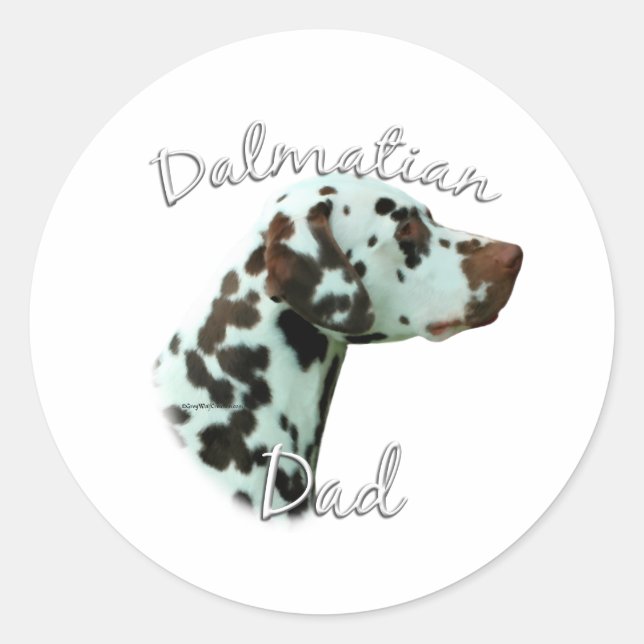 Pegatina Redonda Dalmatian (hígado) Papá 2 (Anverso)