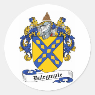 PEGATINA REDONDA DALRYMPLE FAMILIAR CREST - DALRYMPLE RECUBRIMIENTO